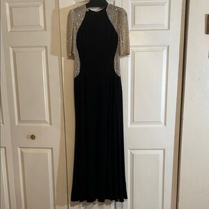 Elegant Xscape Black with Gold Rhinestones Women's Dress